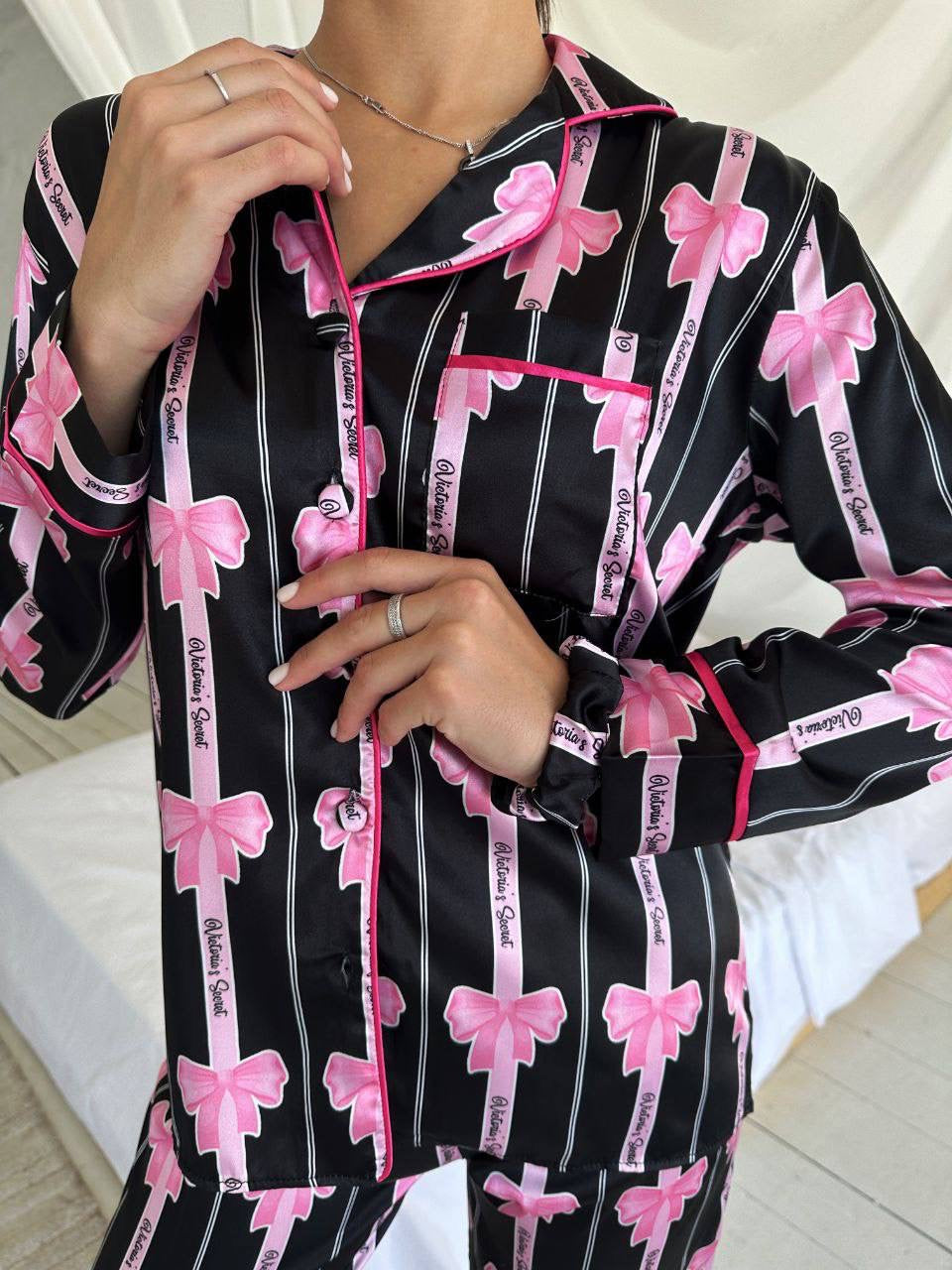 Black Pink bow VS pajama