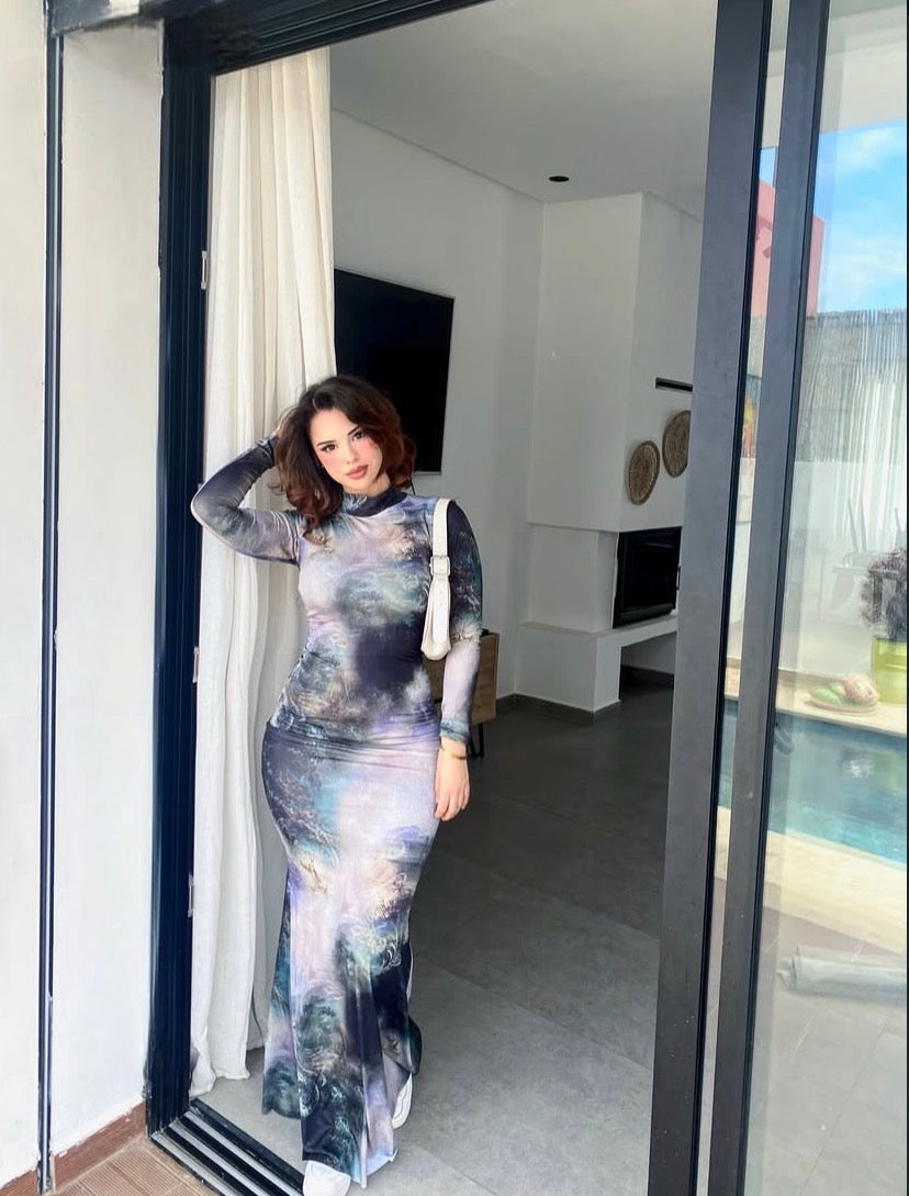 Bodycone printed long Dress