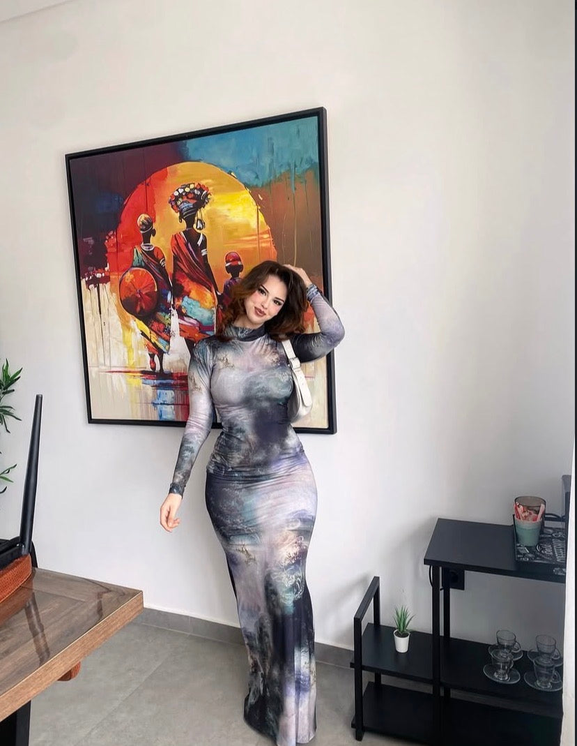 Bodycone printed long Dress