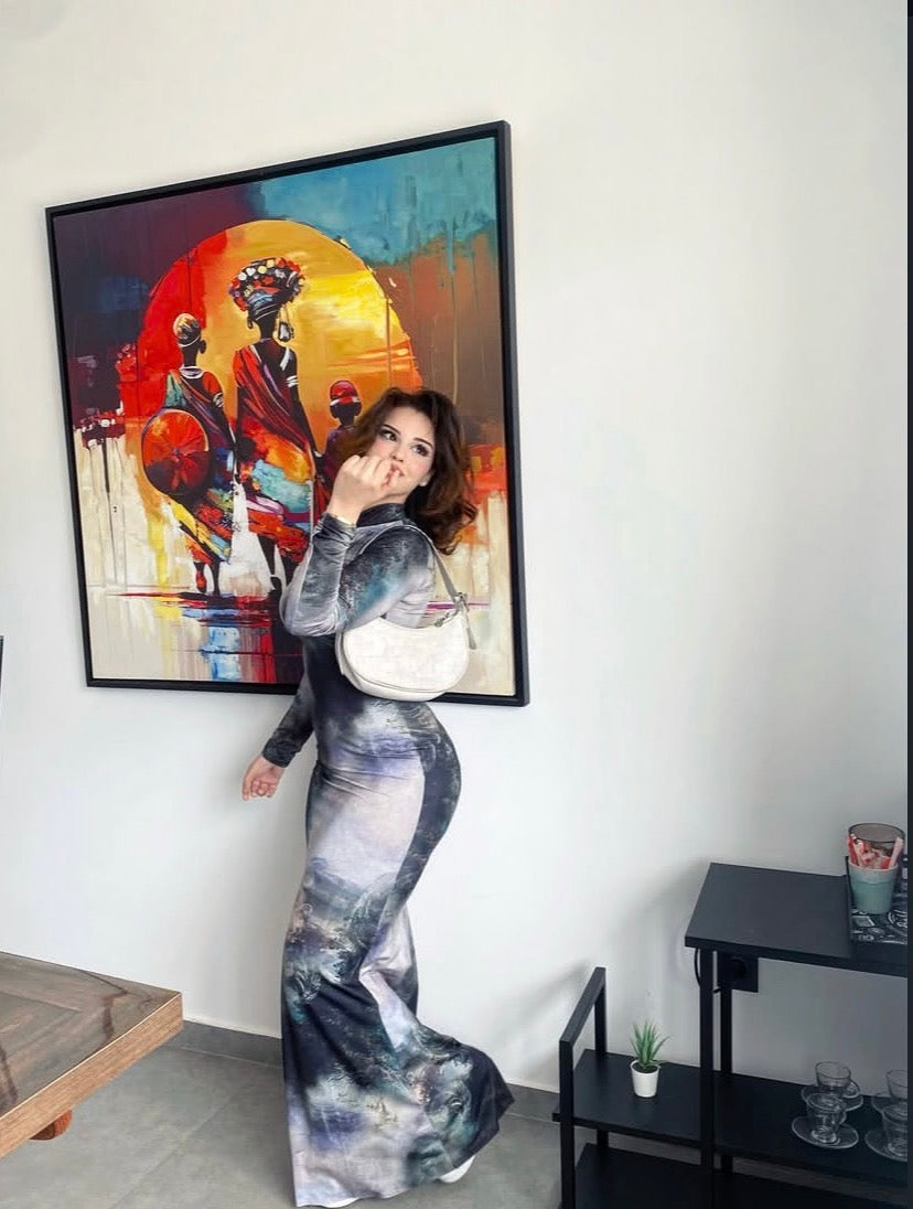 Bodycone printed long Dress