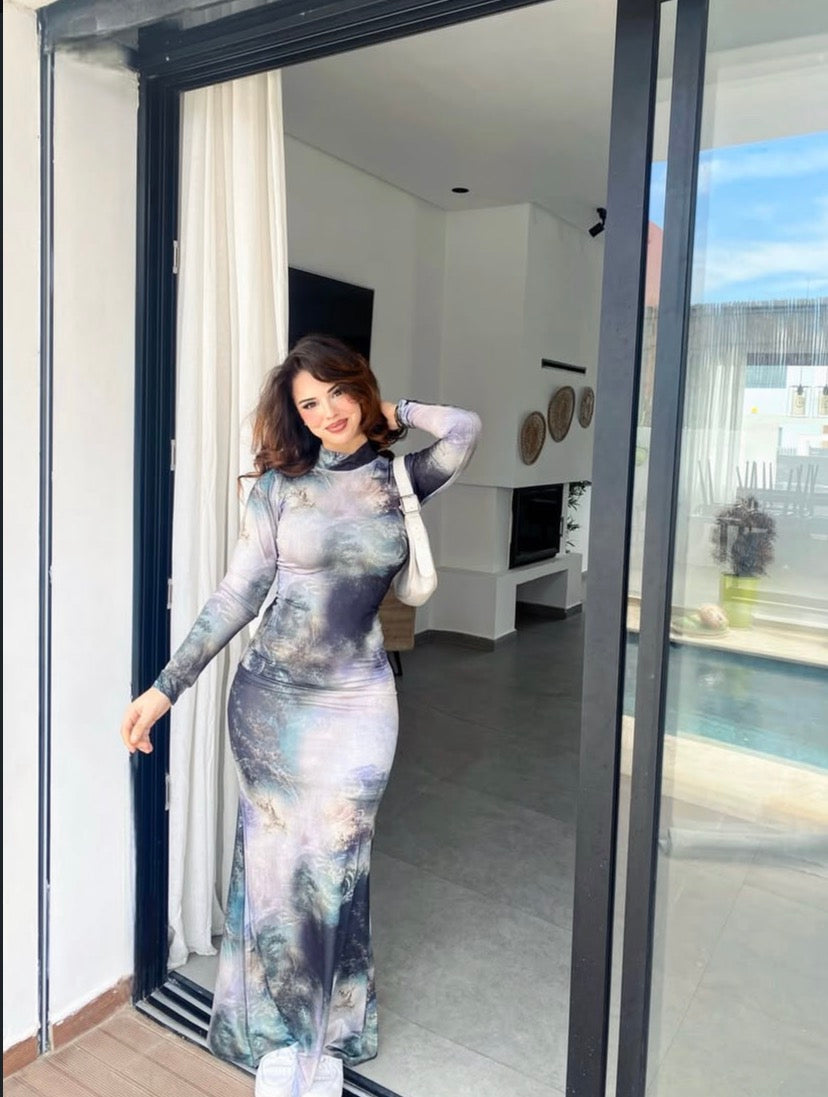 Bodycone printed long Dress