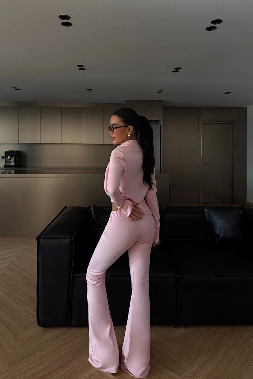 Pink crop top Set