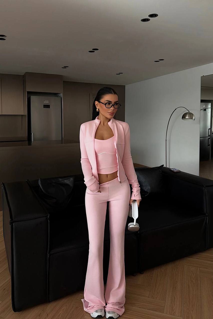Pink crop top Set