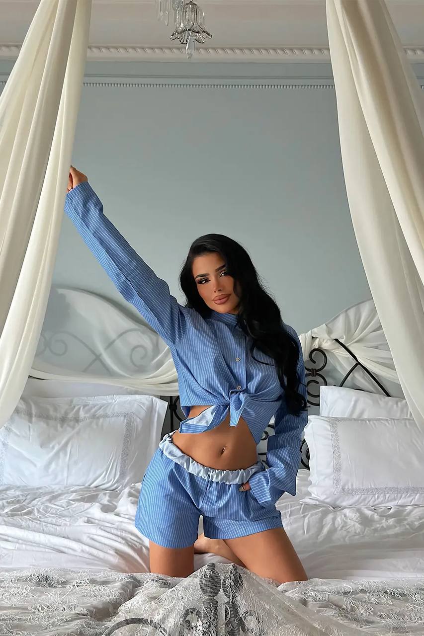Blue shorts set