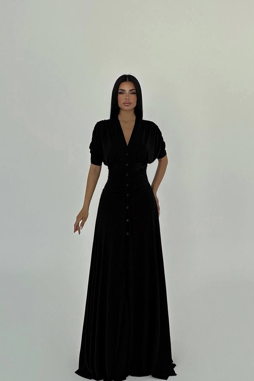 Button Detail Long Dress