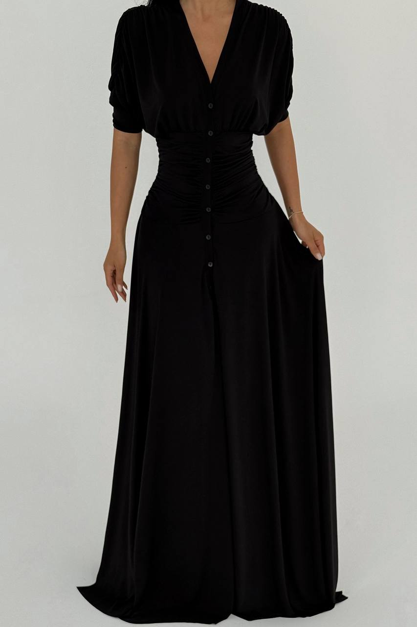 Button Detail Long Dress
